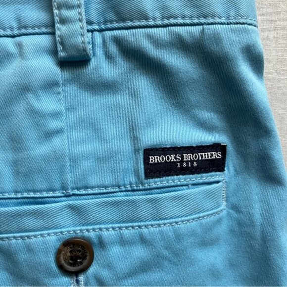 Brooks Brothers cotton twill sky blue chino trouser pants Sz 36 - Picture 6 of 13
